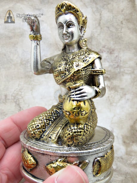 STATUINA MAGICA DI NANG KWAK Mettila in CASA, UFFICIO, NEGOZIO per SPALANCARE RICCHEZZA, VENDITE & VINCITE! (Presa al Tempio Wat Bang Phra) Unico Pezzo!